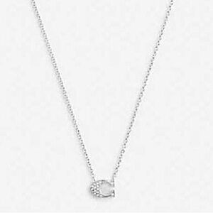 COACH Pavé Signature Necklace in Silver